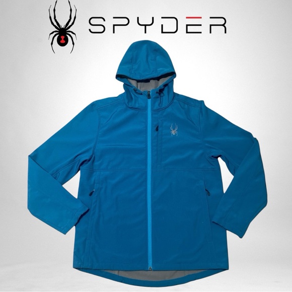 Spyder Men's Hooded Zip-up Jacket Pockets Athleture Outdoor Winter Wear Sz Large - Picture 1 of 16